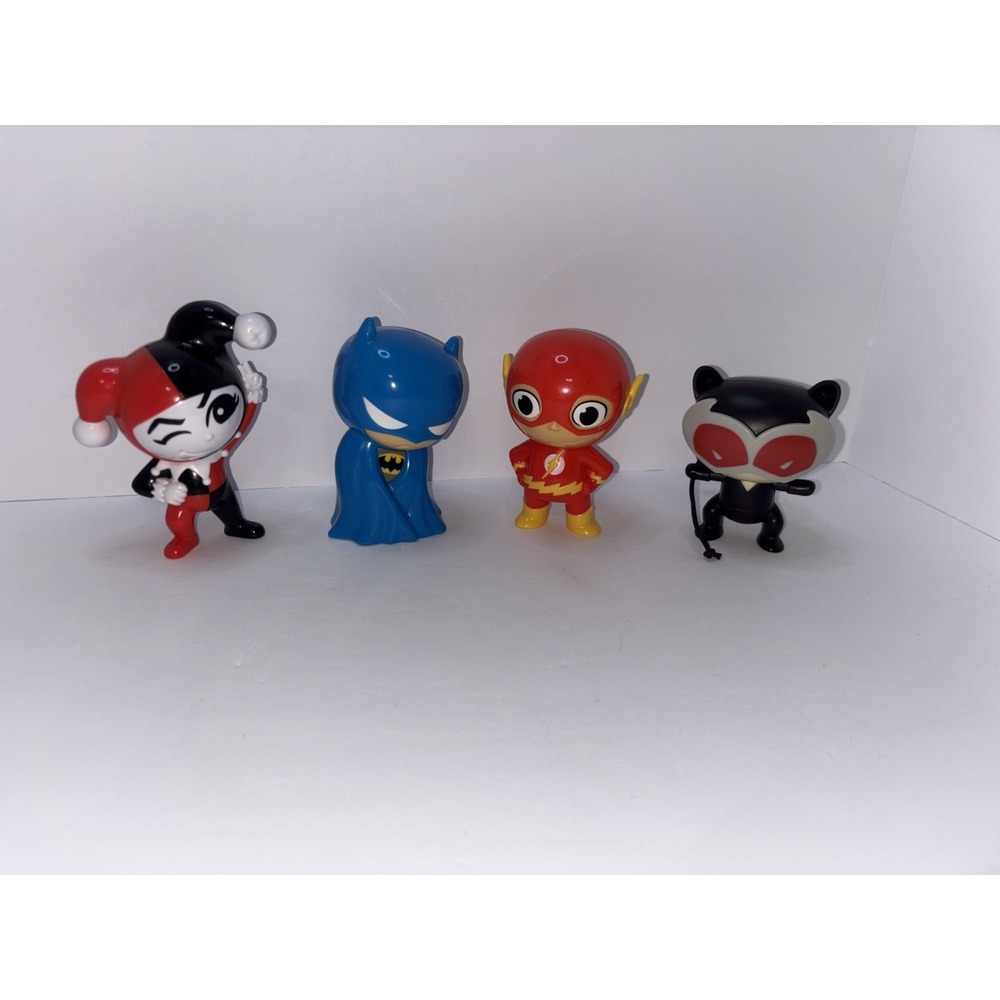 Lot 4 Burger King‎ DC Justice League Figures Batman Harley Quinn Flash Cat Woman